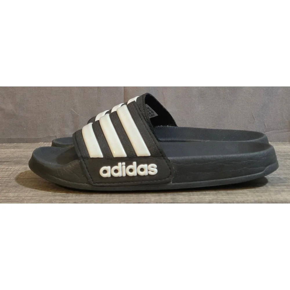 Adidas Adilette Shower Slide Sandals Youth Size 13K Black White